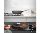 11 Inch Nonstick 3 Section Divided Breakfast Pan Grill Pan for Stove Tops Induction Compatible, PFOA & PTFEs Free
