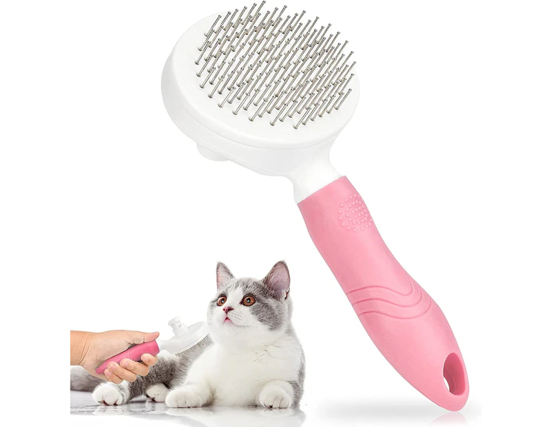 Cat brush, pet brush, self-cleaning slip brush, gentle removal of loose undercoat, mat and mat hair, grooming brush for cats, dogs