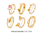 6Pcs Stylish Party Toe Rings Ladies Adjustable Bright - A