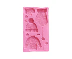 Silicone Material Fondants Mould Cakes Moulds Candy Mold Sweater Gloves Shapes - Pink