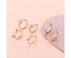 6Pcs Stylish Party Toe Rings Ladies Adjustable Bright - A