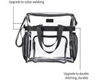 GEERTOP PVC Large Capacity Transparent Travel Tote Bag for Work Stadium Approved-Black