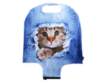 22-24 Inch 3D Printed Luggage Cover Ripped Cat Pattern Stretchy Suitcase Cover Zipper Travel Luggage Cover