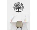 Metal Tree Of Life Wall Decor Silhouette Art Gift Gift Indoor Outdoor Garden Home Decor30*30cm1pcs-black