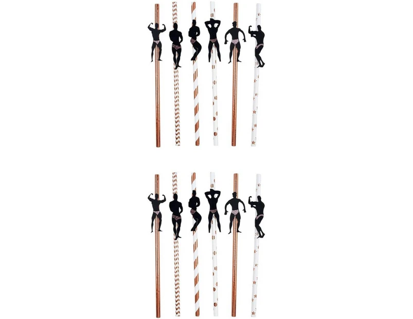 Stripper Straws x 12 Hens Night Party Decorations Bachelorette Drinking Games