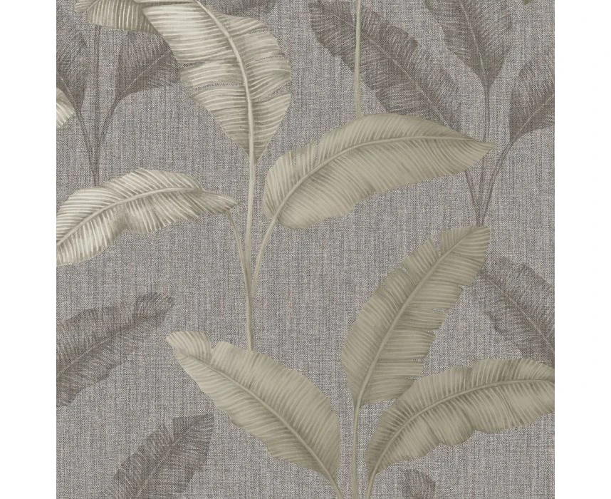 The Design Library Mirage Amara Palm Wallpaper Pewter/Gold