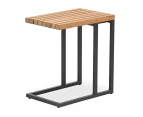 Cube Outdoor Side Table Charcoal and Teak
