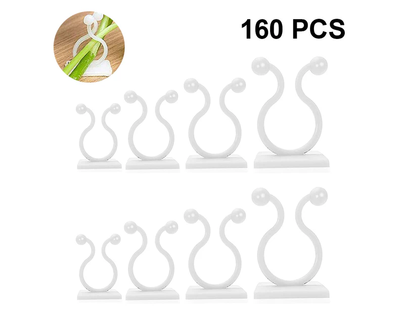 160 PCS Plant Climbing Wall Fixture Clips, Plant Clips, Vine Plant Wall Clips, Self-Adhesive Invisible Plant Fixing Hook for Plant Garden Wall Cl-Green