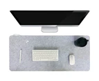 Desk Mat 100 x 40CM Large Felt Desk Pad Mouse Pad Mat Light  Gray