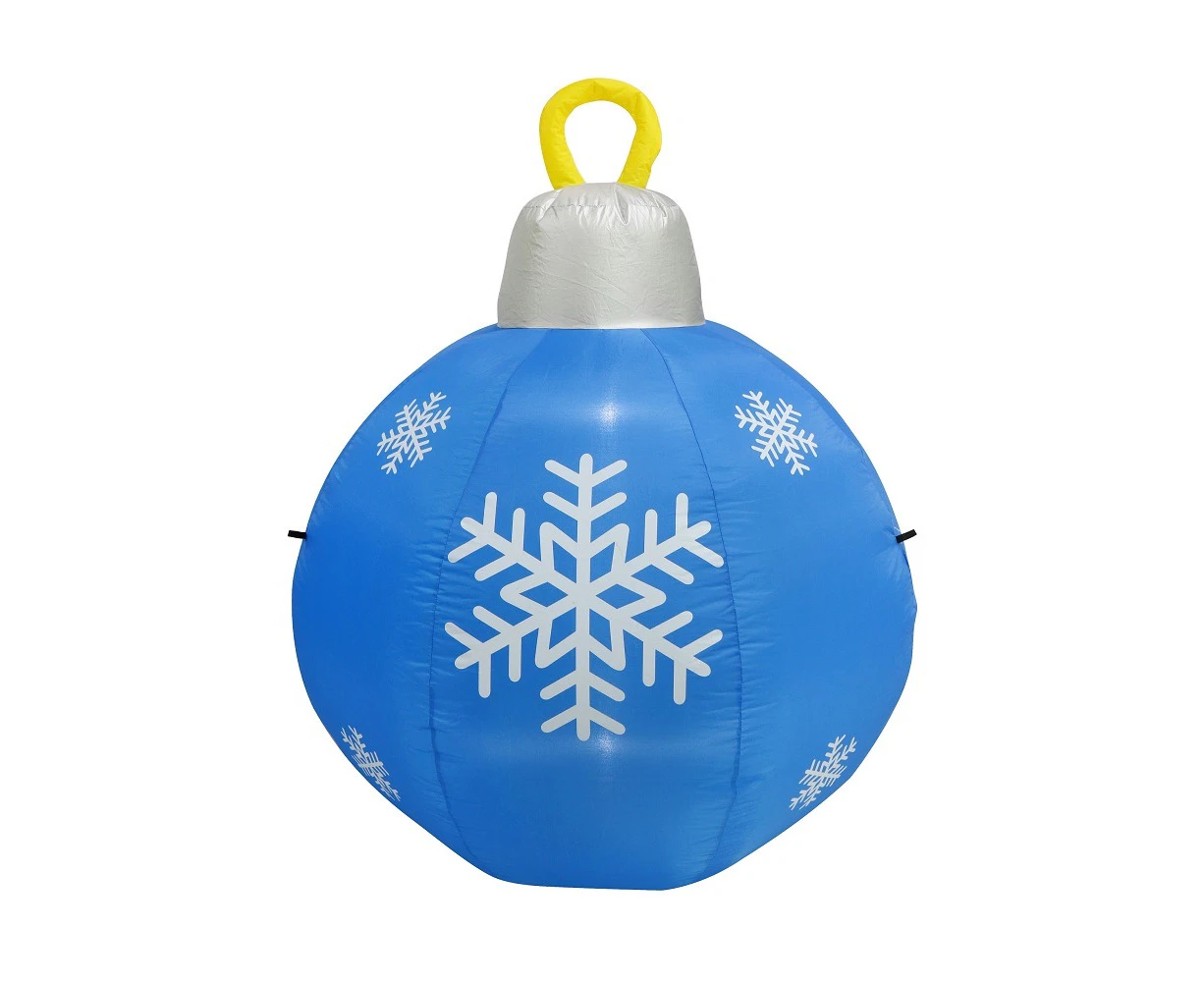 120cm Christmas Airpower Snowflake bauble Blue Inflatable Blow Up LED Lights Outdoor