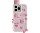 Kawaii Phone Cases Apply to iPhone 13,Cute Cartoon Pink Pig Phone Case Unique Fun Cover Case 3D iPhone 13 Case Soft Silicone Shockproof Cover