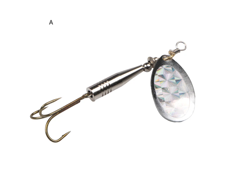 360 Degree Rotating Metal Sequin Bait Fishing Lure Hook Spinner Spoon Lures - A