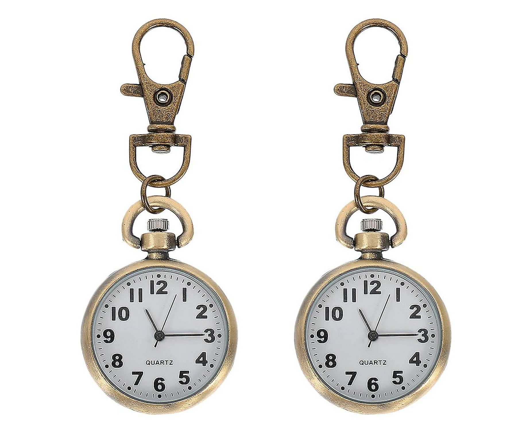 2pcs Pocket Watch Key Buckle Design Pocket Watch Keychain Watch For Nurse