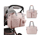 Diaper Bag Tote with Pacifier Case, Large Travel Diaper Tote for Mom and Dad - Light Pink