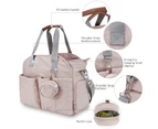 Diaper Bag Tote with Pacifier Case, Large Travel Diaper Tote for Mom and Dad - Light Pink