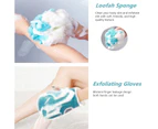 Exfoliating Back Scrubber, Exfoliating Mitt And Shower Bath Sponge Set (3Pcs), Bath Shower Scrubber