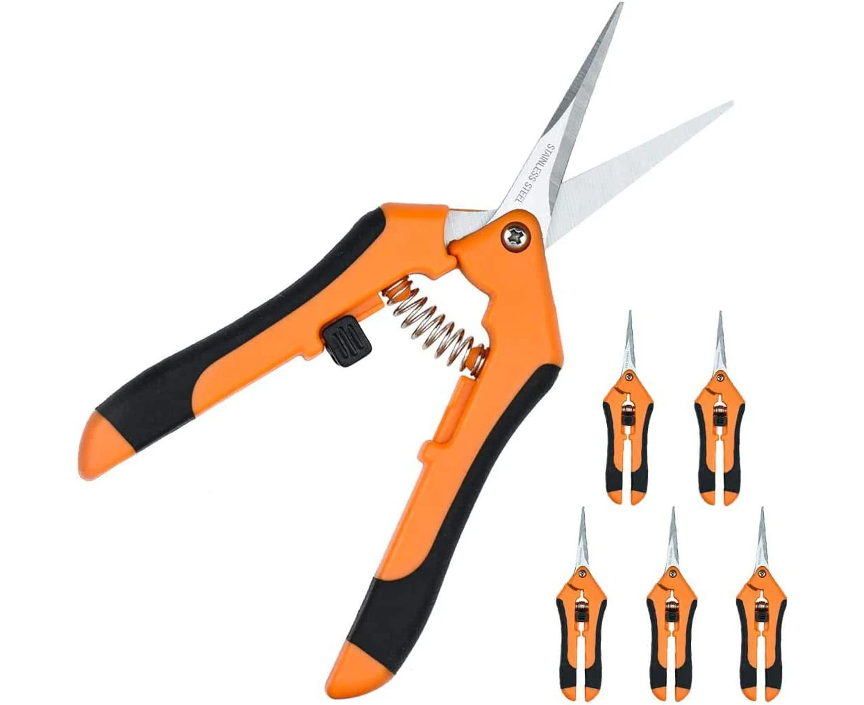 Gardening Shear Pruning Shears with Stainless Straight Blades, Handheld Pruners Set Hand Pruning Snips Professional Bypass Pruning,with Straight -6-Pack