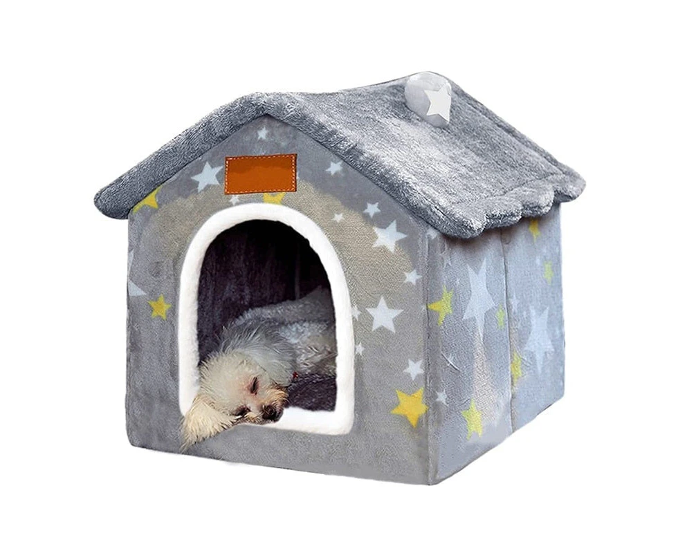 Portable Winter Warm Dog Kennel - Gray