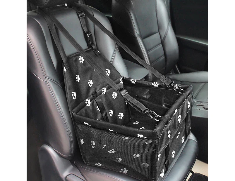 Safety Leash Zipper Dog Car Seat Carrier Dark Black - Dark Black