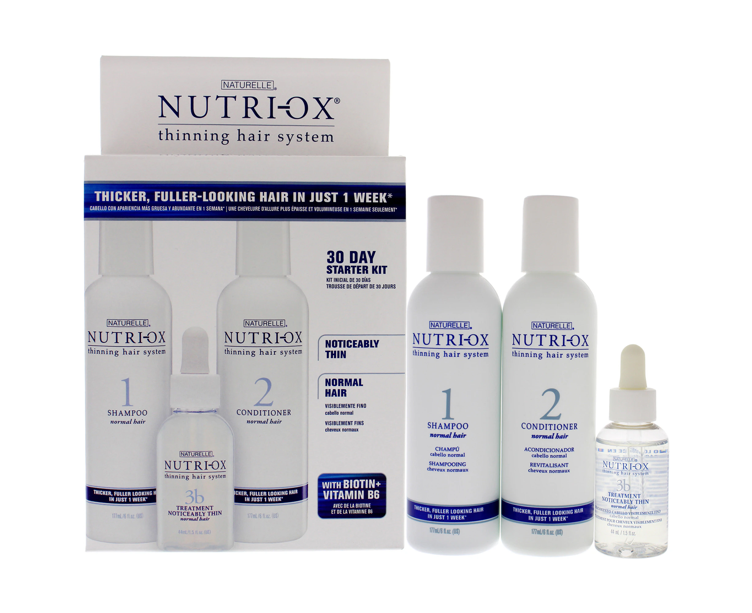 Nutri-Ox Noticeably Thin Normal Hair Starter Kit For Unisex 3 Pc Gift Set Variant Size Value 3 Pc Gift Set