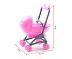 2 in 1 Baby Stroller Pram Model Kids Toy DIY Miniature Dol-lhouse Accessories-