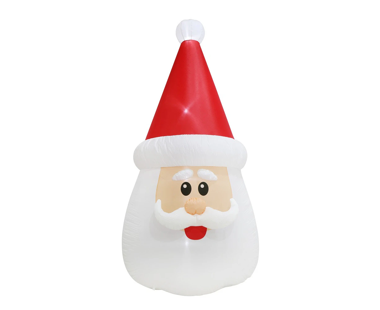 2.4m AirPower Inflatable SANTA CLAUS Face Hat CHRISTMAS LED XMAS Lights AU