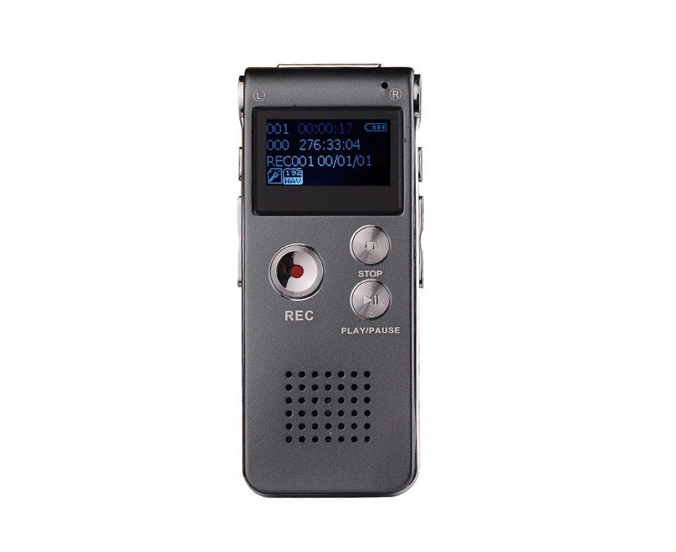 16GB Digital Voice Activated (grey) Recorder - Voice Recorder with Playback - Portable Tape Recorder Audio Recording Device with Noise Reduction Audio