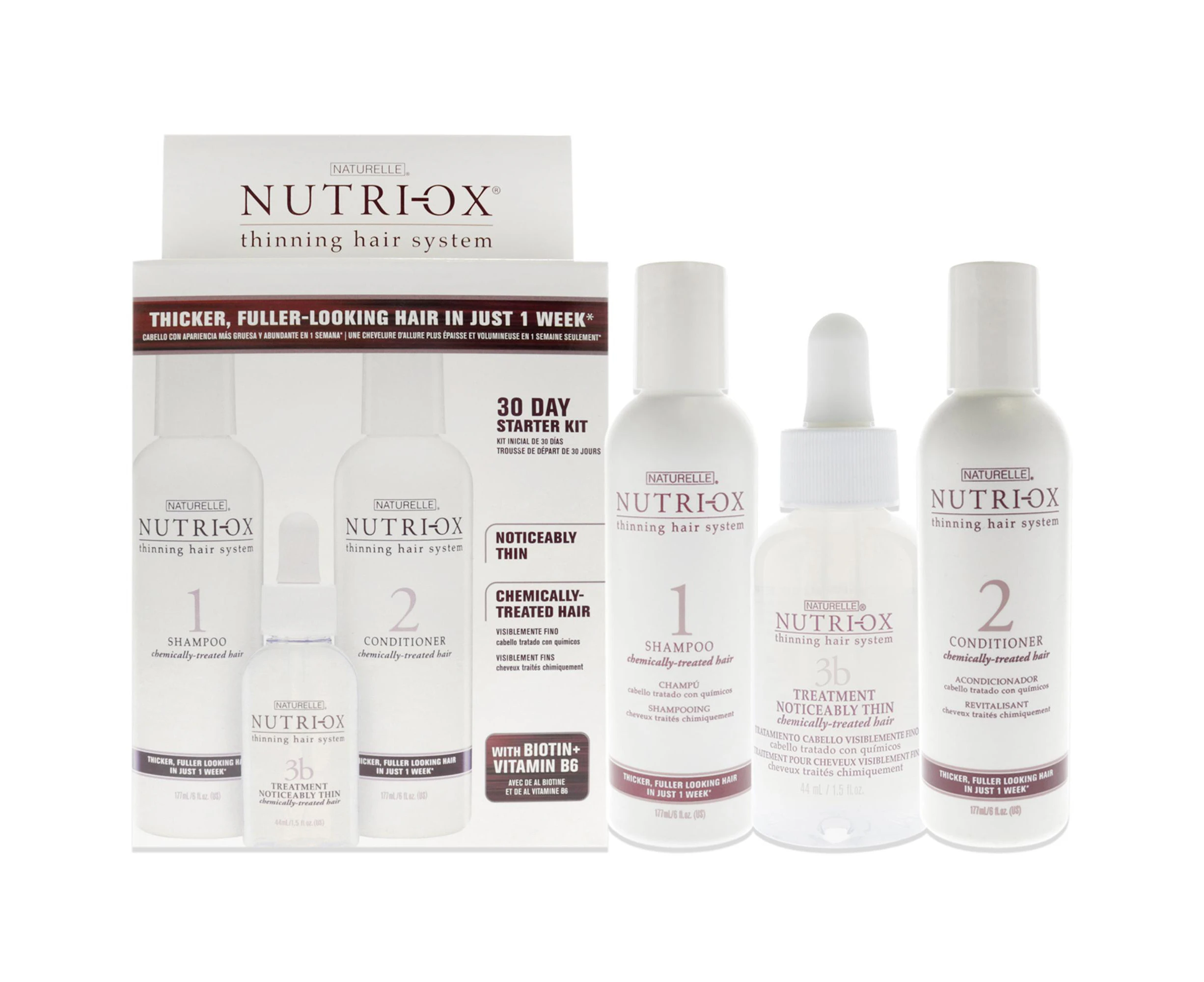 Nutri-Ox Extremely Thin Chemically Treated Hair Starter Kit For Unisex 3 Pc Gift Set Variant Size Value 3 Pc Gift Set