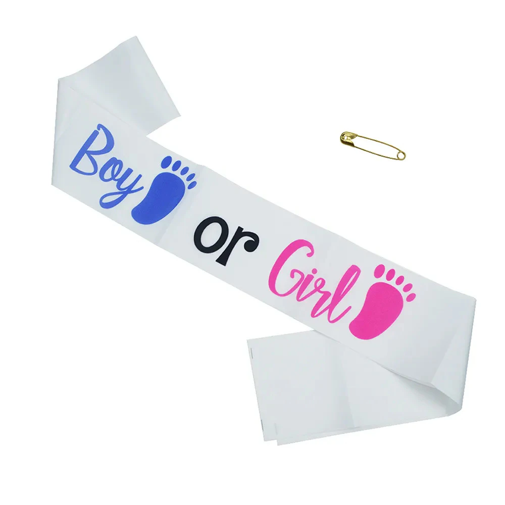 Gender Reveal Party Sash Baby Shower Decorations Girl or Boy Favours Supplies