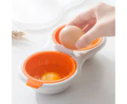 Draining Egg Boiler Set Edible Silicone Double Microwave Egg Poacher Cookware Orange