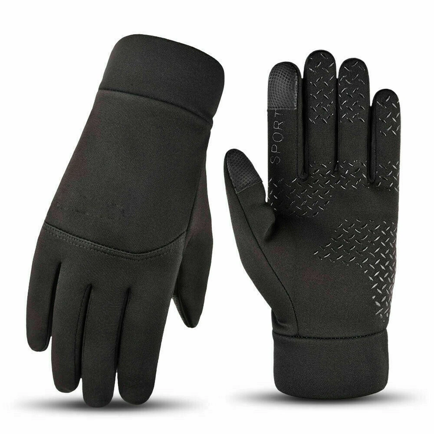 Winter Warm Thermal Outdoor Sports Waterproof Windproof Touch Screen Bike Gloves - Gray