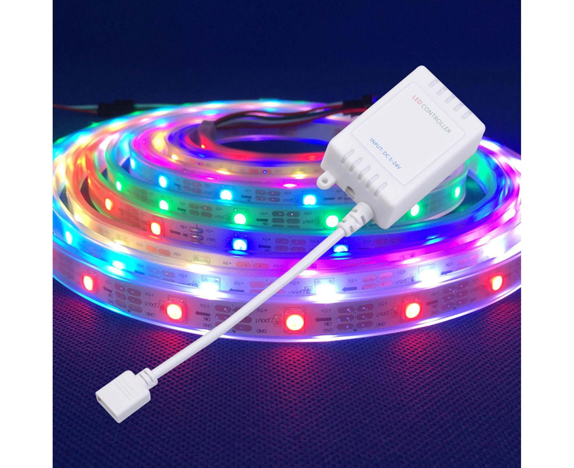 jgl Portable Mobile Phone Bluetooth-compatible Music Colorful LED RGB Light Smart Remote Controller-White - White