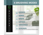Smart Electric Sonic Toothbrush Rechargeable USB Electronic Teeth Brush IPX7 Waterproof Tooth Whitening Clean 4 Replacement Head - Black