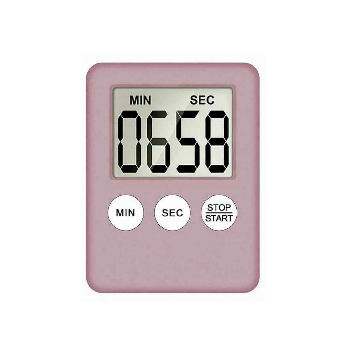 2PCS Magnetic Kitchen LCD Digital Timer Countdown Count Down 99 Minute Electronic Egg - Pink