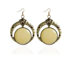 2Pcs/Set Eye-attractive Girls Earrings Necklace Compact - Beige