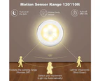 3 Pcs Motion Sensor Light, Battery Powered Led Night Light, Closet Light, Stair Light, Wall Light - Silver - Warm White Light