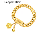 Dog collar Gold chain Dog collar 14mm Cuban chain dog collar with safety fastener