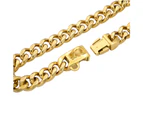 Dog collar Gold chain Dog collar 14mm Cuban chain dog collar with safety fastener