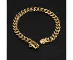 Dog collar Gold chain Dog collar 14mm Cuban chain dog collar with safety fastener