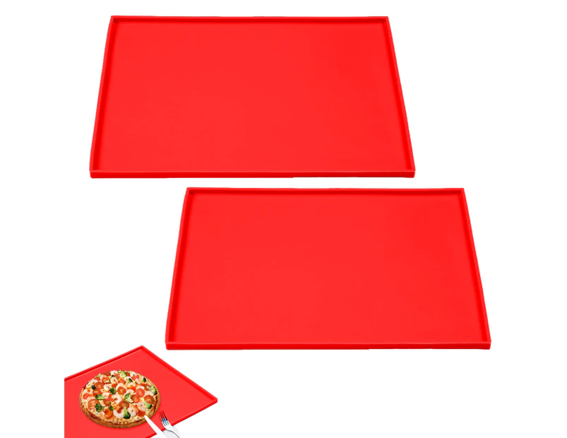 Red-Swiss Roll Cake Mat - Flexible Multipurpose Silicone sheet Nonstick jelly roll pan Baking Tray Pastry Mat