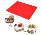 Red-Swiss Roll Cake Mat - Flexible Multipurpose Silicone sheet Nonstick jelly roll pan Baking Tray Pastry Mat