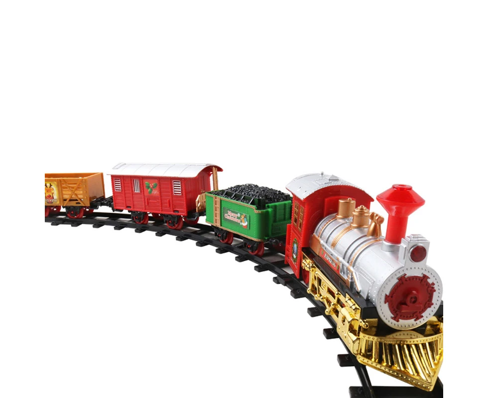 Kids Train Set Electric ABS Train Toy for Boys Steam Locomotive Cargo Tracks