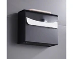 Double Outlet Waterproof Wall Mount Toilet Paper Holder Shelf Bathroom Toilet Paper Tissue Tray Roll Paper Tube Storage BoxD