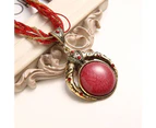 2Pcs/Set Eye-attractive Girls Earrings Necklace Compact - Red