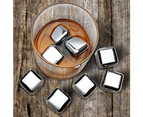 Stainless Steel Ice Cubes，8 Square Ice Cubes-304 Stainless Steel Ice Cubes,Whiskey Stone, 8 Whiskey Stones, Reusable Whiskey Stone