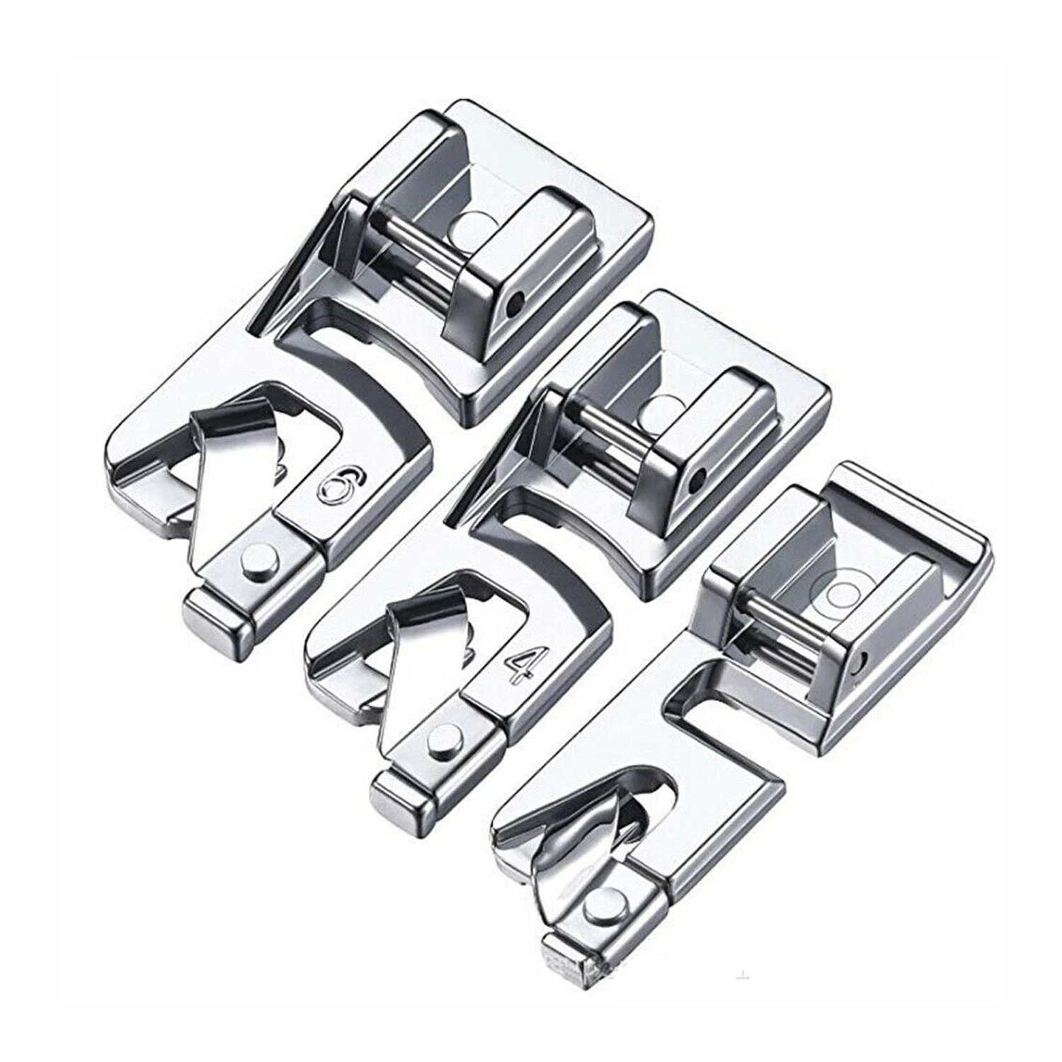 3Pcs Narrow Rolled Hem Domestic Sewing Machine Presser Foot Set