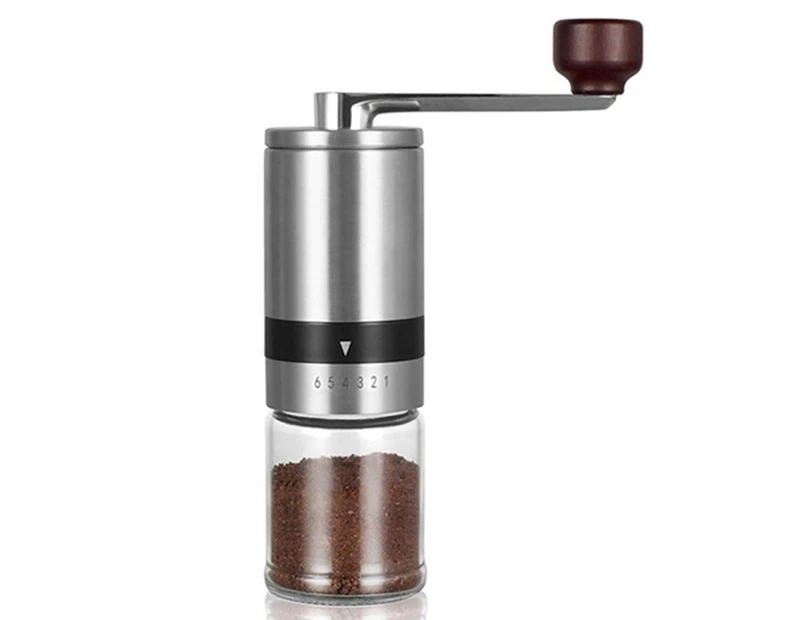 Manual Coffee Grinder with External Adjustments, Ceramic Conical Burr Mill & Stainless Steel Waterproof Body, Small Portable Hand Coffee Bean Grinders