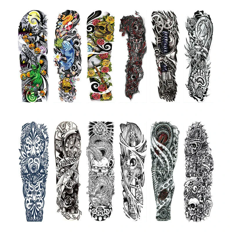 Temporary Full Arm Tattoo Sticker Waterproof Large Leg Fake Tattoos Body Art