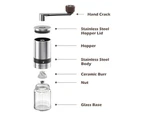 Manual Coffee Grinder with External Adjustments, Ceramic Conical Burr Mill & Stainless Steel Waterproof Body, Small Portable Hand Coffee Bean Grinders