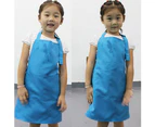 Children Kid Cooking Baking Painting Cooking Art Craft Plain Apron Pocket Bib-Blue